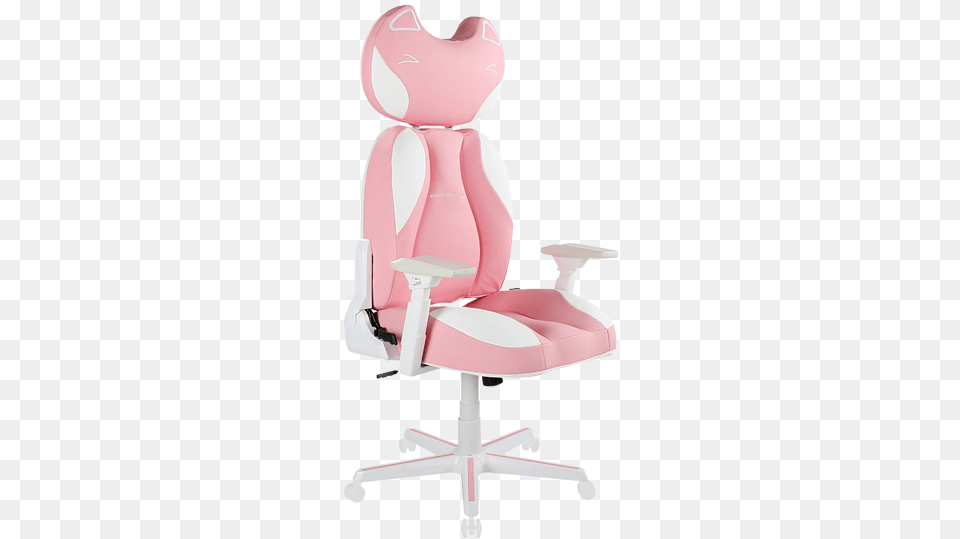 Pink And White Gaming Chair, Cushion, Home Decor, Headrest, Furniture Free Png Download
