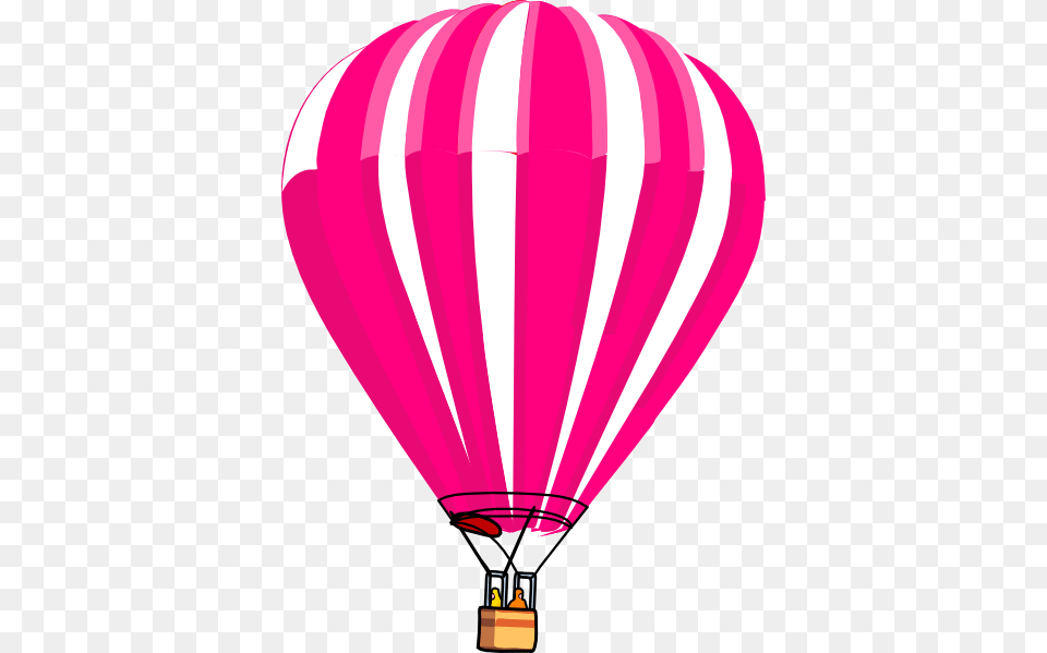 Pink And White Hot Air Balloon Clip Art, Aircraft, Hot Air Balloon, Transportation, Vehicle Free Png Download
