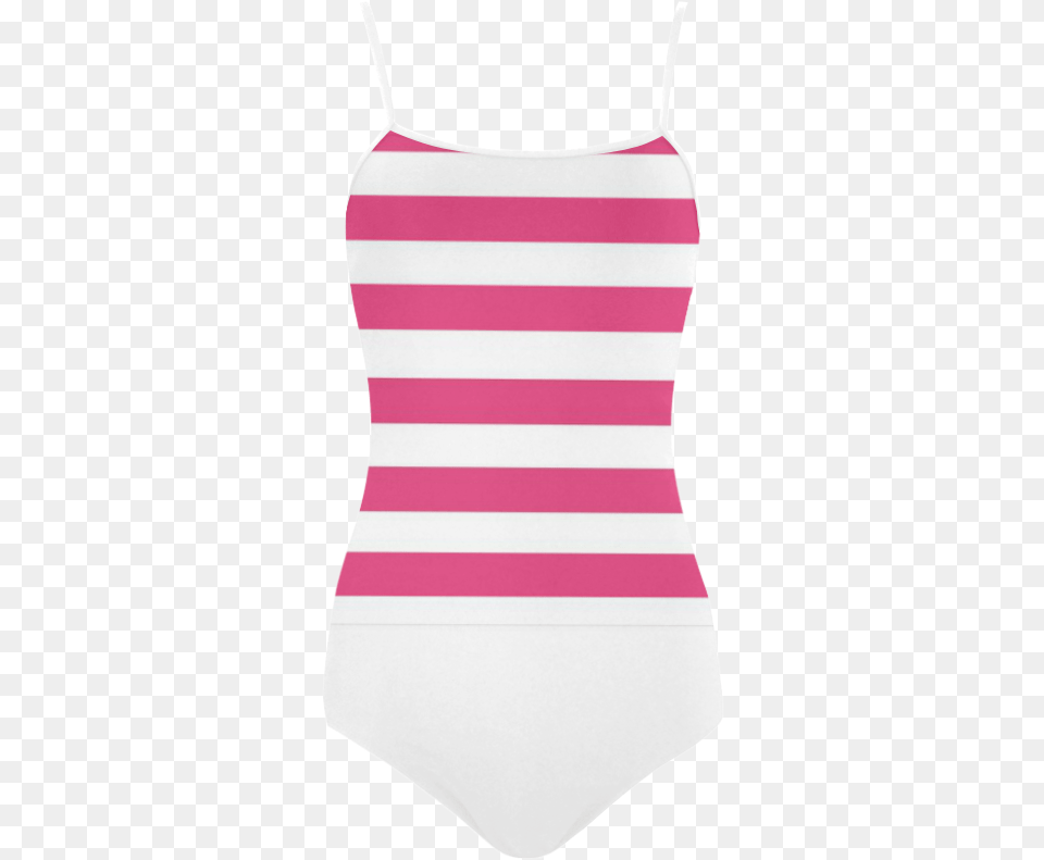 Pink And White Stripes Strap Swimsuit Maillot, Clothing, Swimwear, Flag, Tank Top Free Png