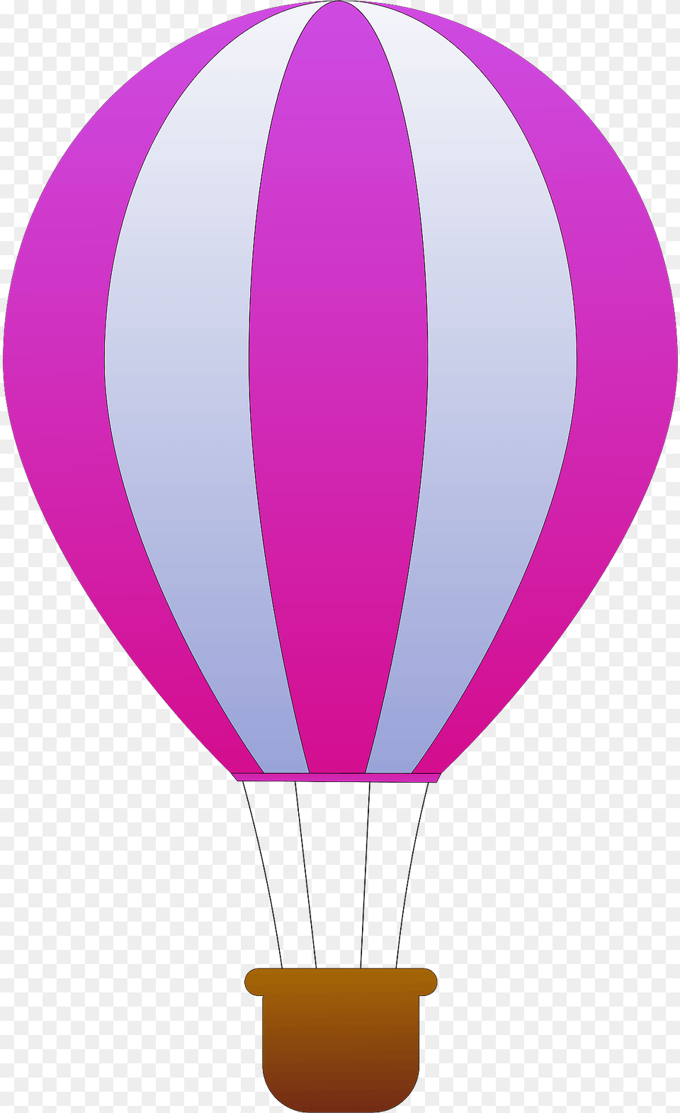 Pink And White Vertical Striped Hot Air Balloon Clipart, Aircraft, Hot Air Balloon, Transportation, Vehicle Free Png Download