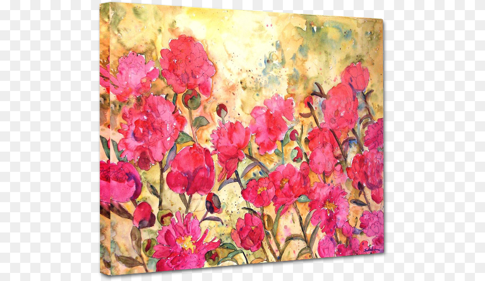Pink And Yellow Flower Painting, Art, Plant, Modern Art, Carnation Png Image