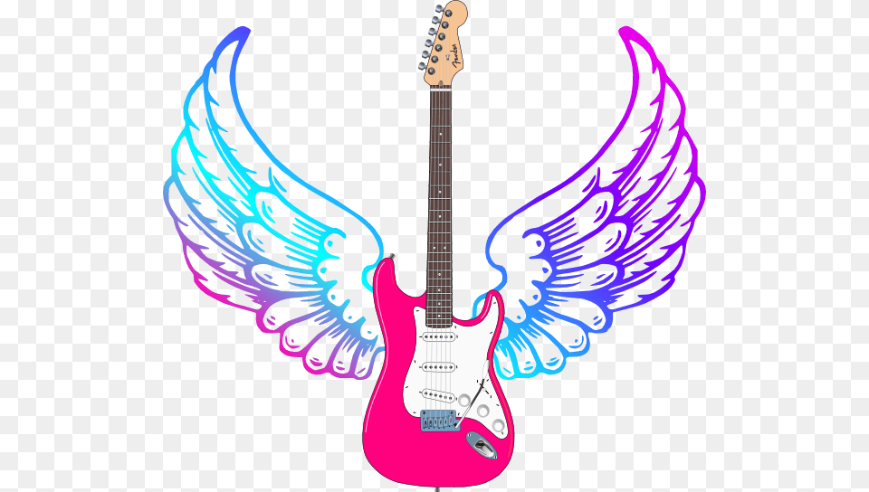 Pink Angel Wings, Electric Guitar, Guitar, Musical Instrument Free Transparent Png
