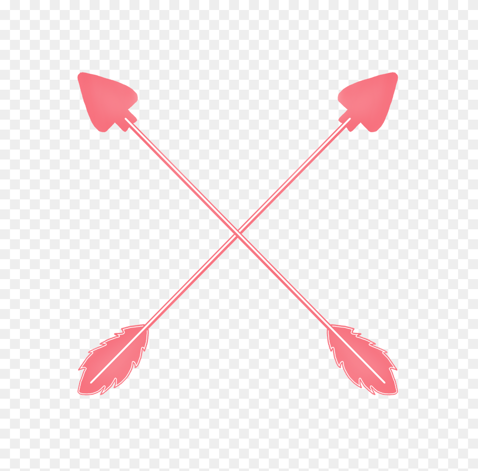 Pink Arrow 2 Hearts Arrow And Ribbons Crossed Arrows Clip Art, Weapon Free Png Download