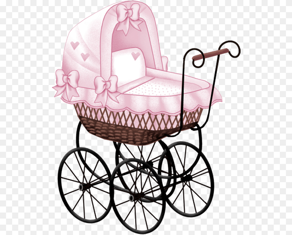 Pink Baby Carriage Clip Art Baby Baby Carriage, Bed, Furniture, Machine, Wheel Free Transparent Png