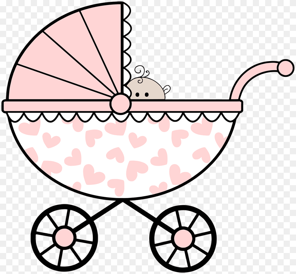 Pink Baby Carriage Clipart, Furniture, Bed, Machine, Wheel Free Png Download