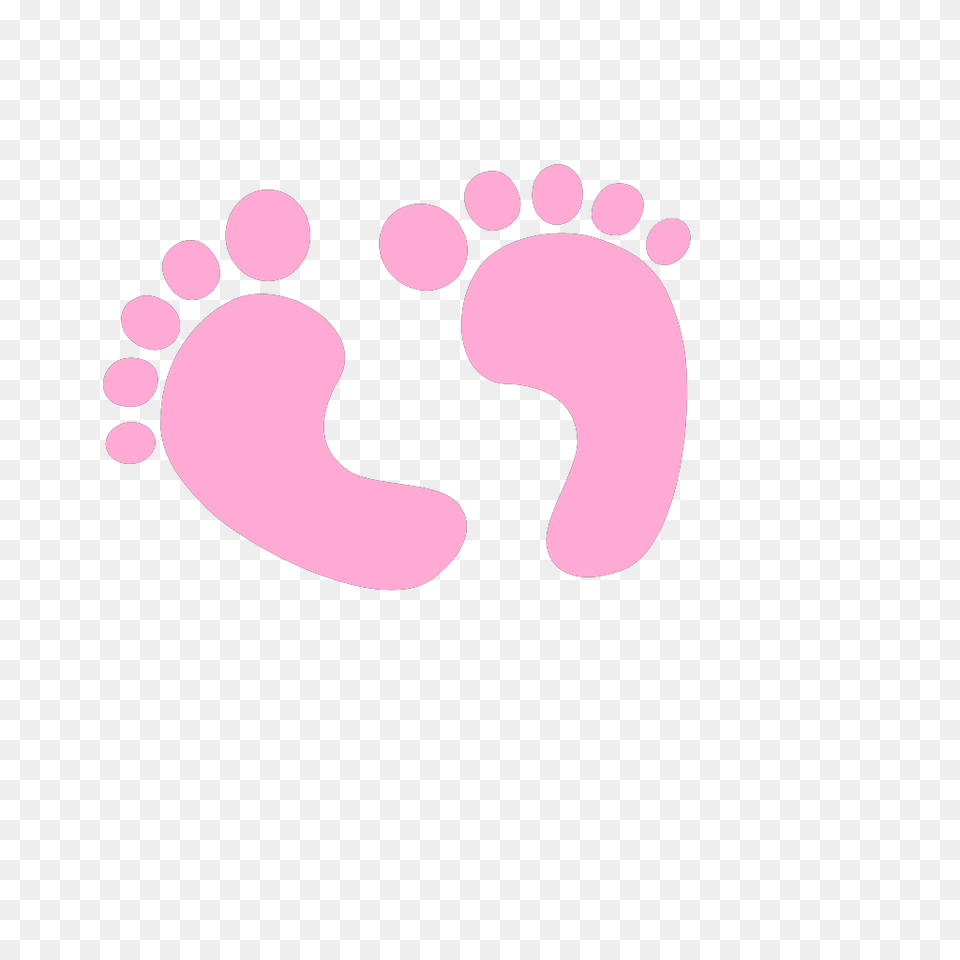 Pink Baby Footprints Clipart Baby Girl Clipart Transparent Background, Footprint Png Image