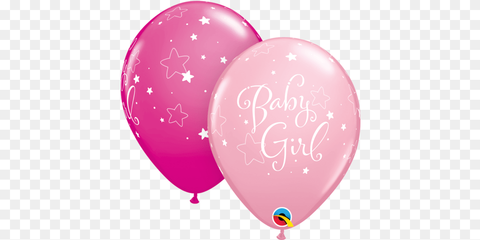 Pink Baby Girl Stars Latex Balloon Baby Boy Balloons Free Png