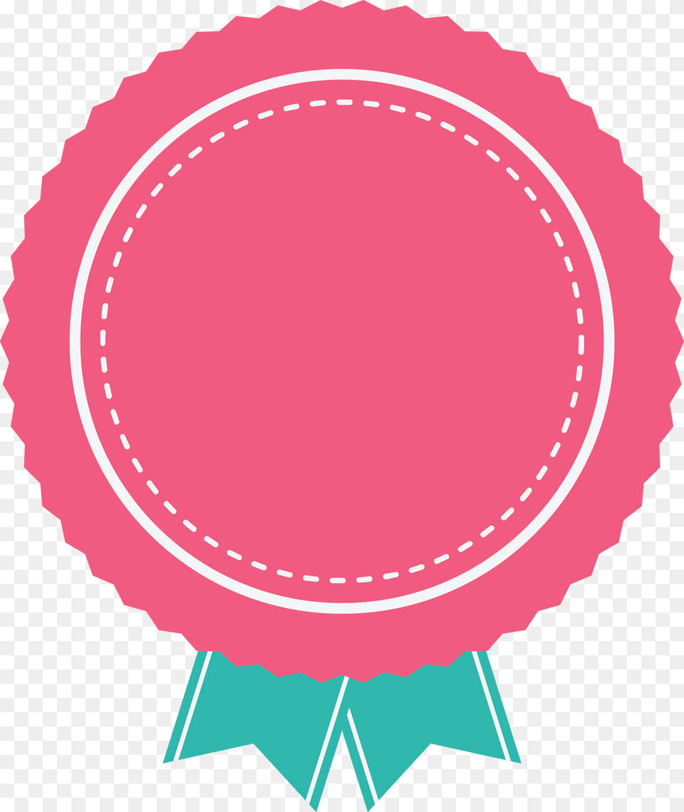 Pink Badge With Green Ribbon Rotulo Rosa, Oval, Sticker, Home Decor, Dynamite Png Image