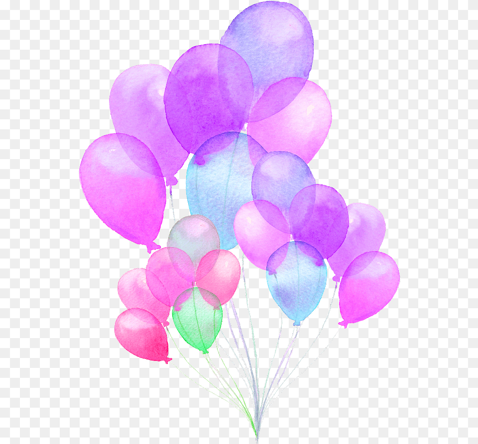 Pink Balloon Balloons Happy Watercolor Balloons Transparent Background, Plant Free Png Download