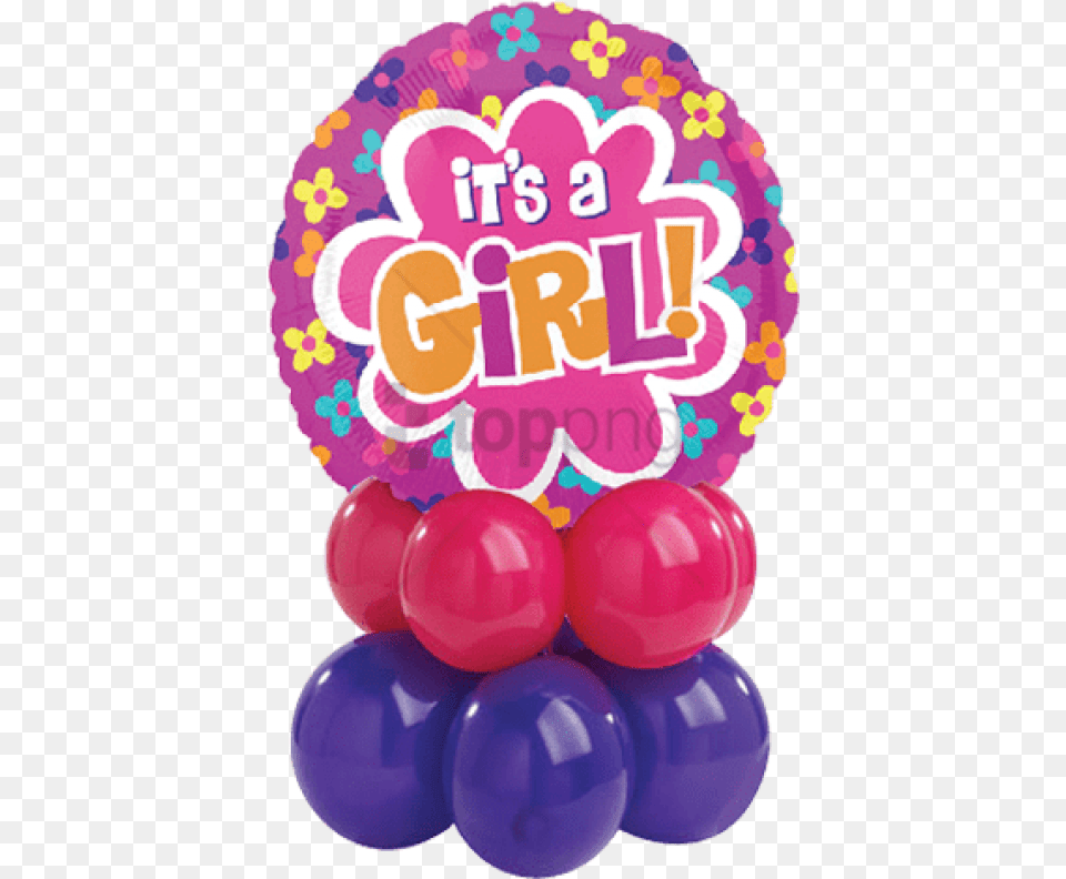 Pink Balloons Its A Girl Image With Transparent 2nd Birthday Background Hd, Balloon, People, Person Free Png Download
