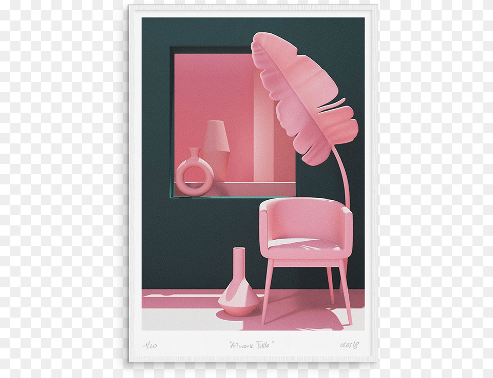 Pink Banana Leaf Office Chair, Furniture, Indoors, Interior Design Free Png Download