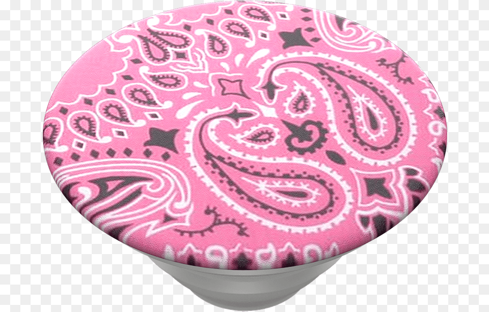 Pink Bandana Popsockets Kerchief, Pattern, Paisley, Plate Free Png Download