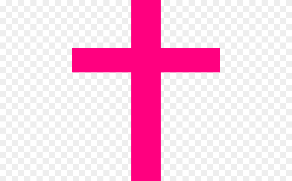 Pink Baptism Cross Clipart, Symbol, Logo Png Image