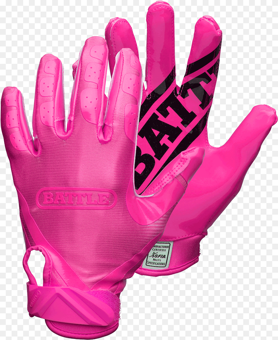 Pink Battle Football Gloves, Baseball, Baseball Glove, Clothing, Glove Free Transparent Png