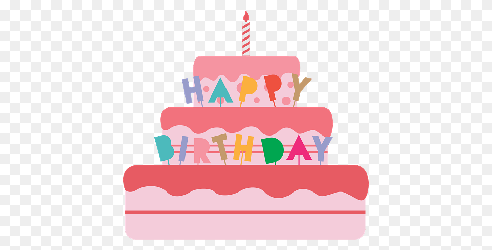 Pink Birthday Cake, Birthday Cake, Cream, Dessert, Food Free Transparent Png