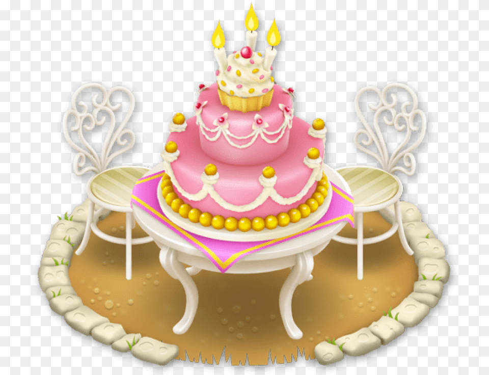 Pink Birthday Cake Transparent Background, Birthday Cake, Cream, Dessert, Food Png