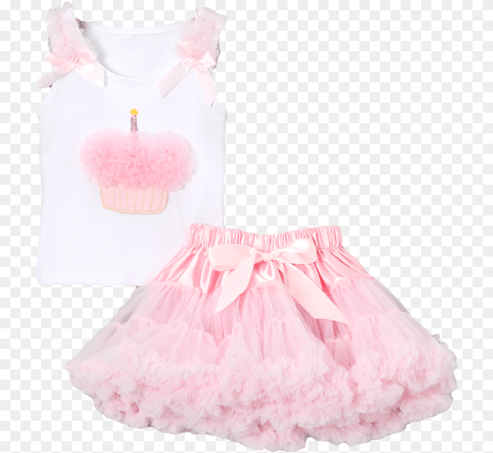 Pink Birthday Cupcake Pettiskirt Amp Tank Tutu Set, Clothing, Skirt, Dress, Person Png Image