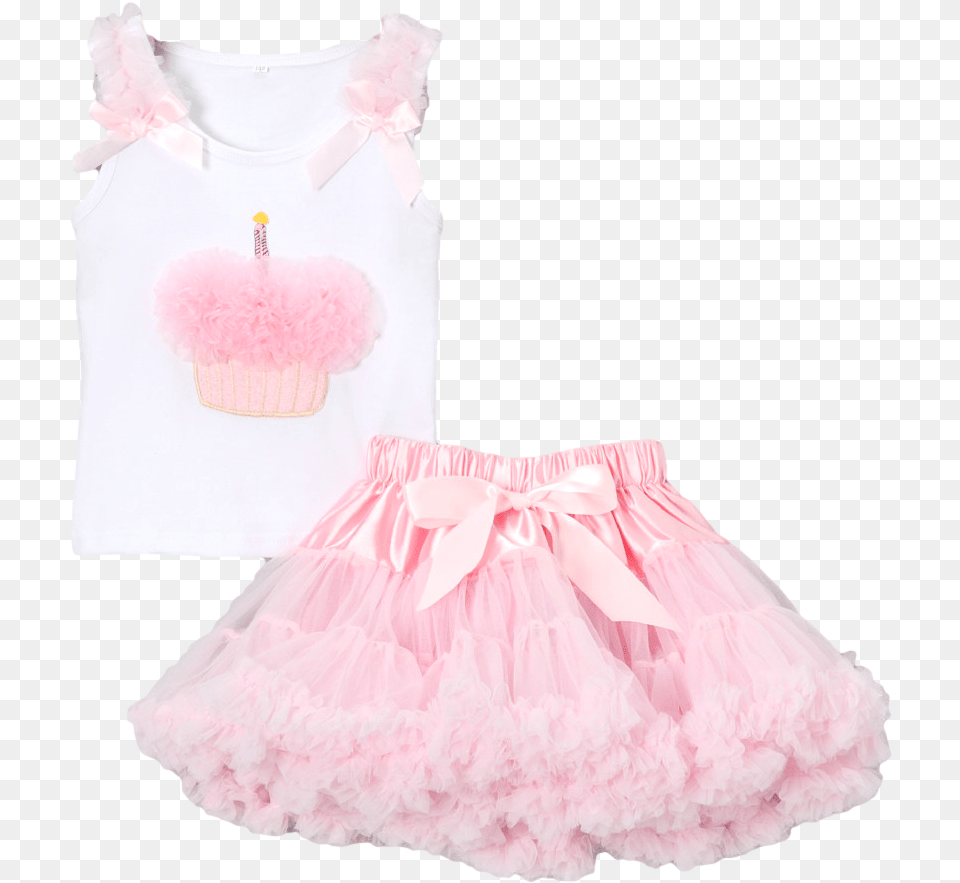 Pink Birthday Cupcake Pettiskirt Amp Tank Tutu Set Girl, Clothing, Skirt, Dress, Person Png