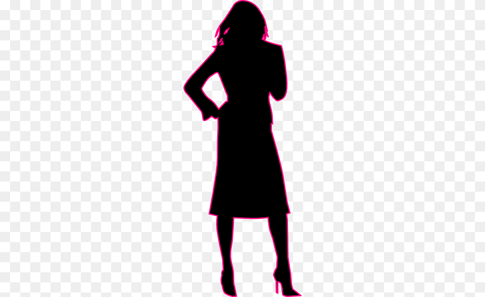 Pink Black Business Woman Clip Art, Silhouette, Clothing, Hoodie, Knitwear Free Png