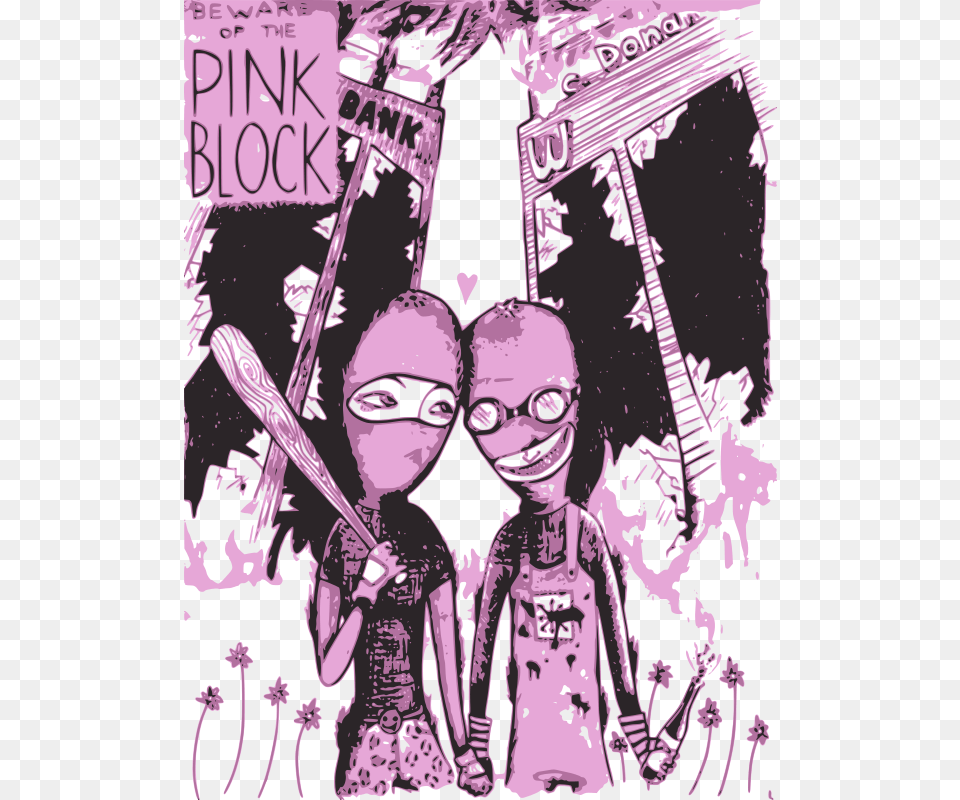 Pink Block Amor Encapuchado, Art, Person, Collage, Advertisement Free Png Download