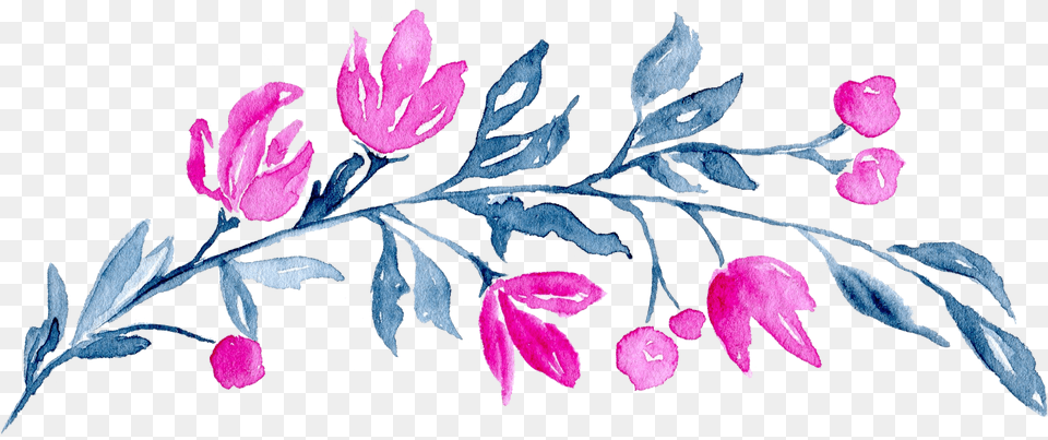 Pink Blue Flowers Clip Art, Floral Design, Flower, Graphics, Plant Png