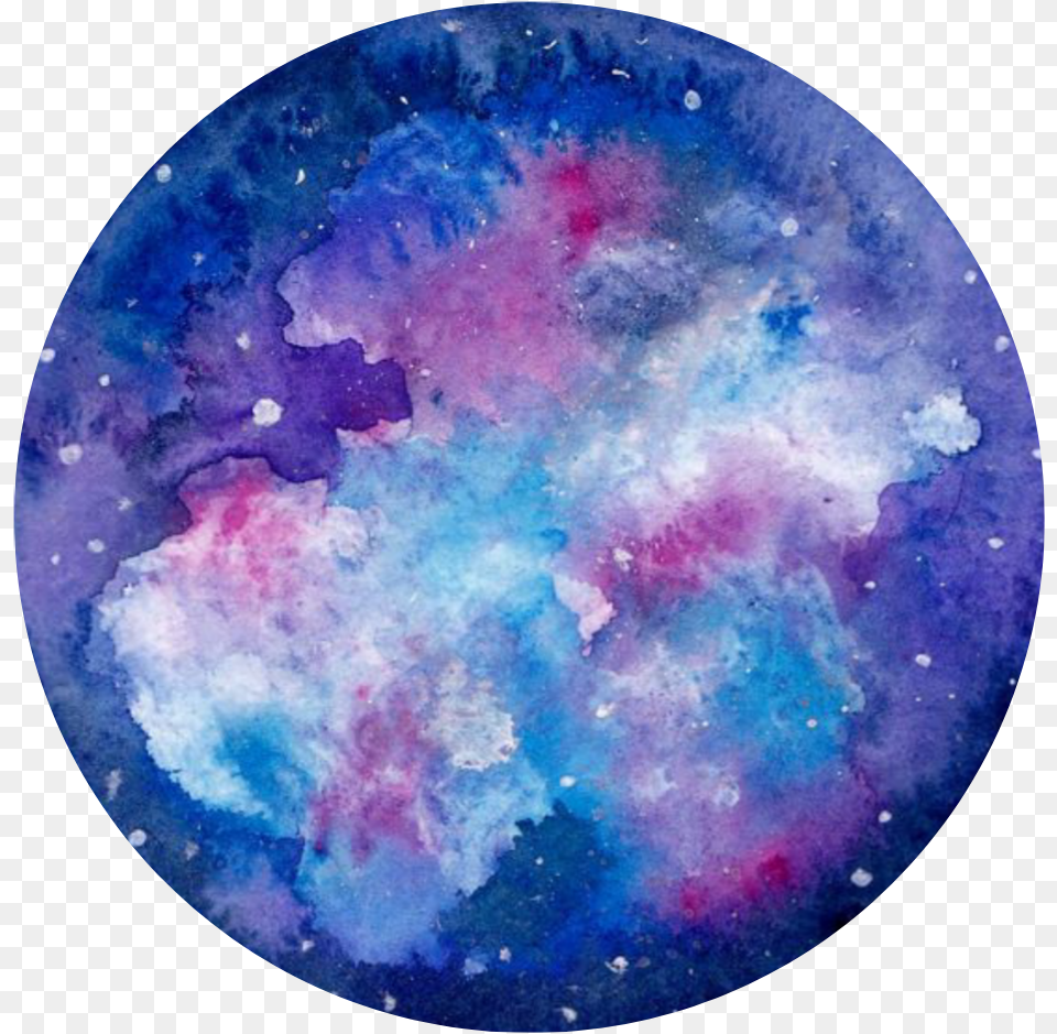 Pink Blue Purple Watercolor Stars Circle Watercolor Painting, Outer Space, Astronomy, Accessories, Jewelry Free Png Download
