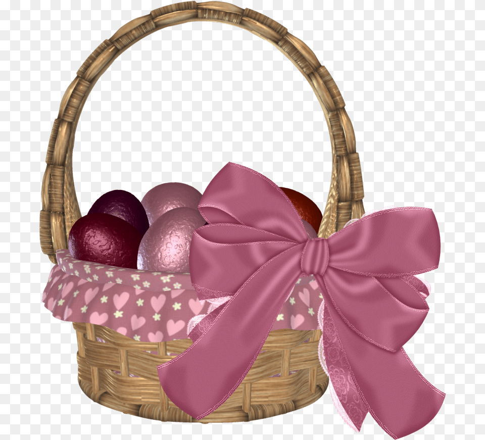 Pink Bow Basket, Accessories, Bag, Handbag, Smoke Pipe Png Image