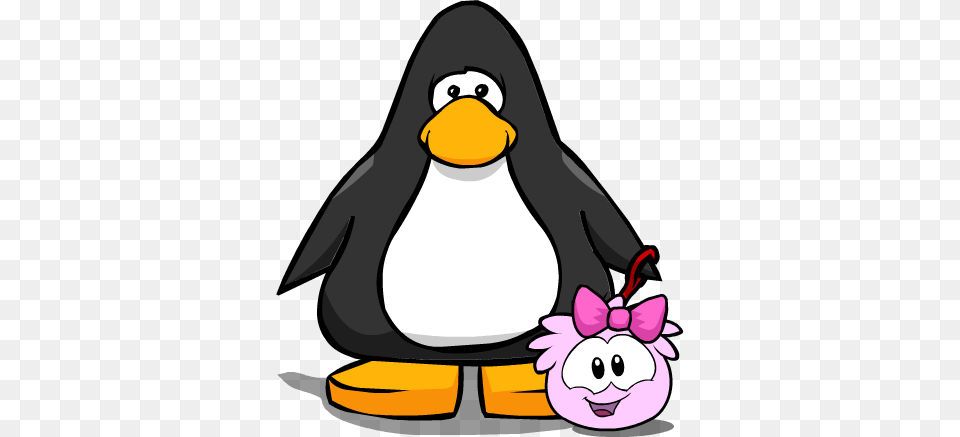 Pink Bow On Player Card Club Penguin Walking Puffle, Animal, Bird Png Image