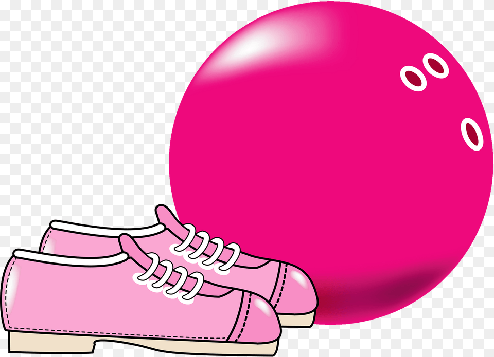 Pink Bowling Ball And Shoes Clipart, Clothing, Footwear, Shoe, Sphere Png