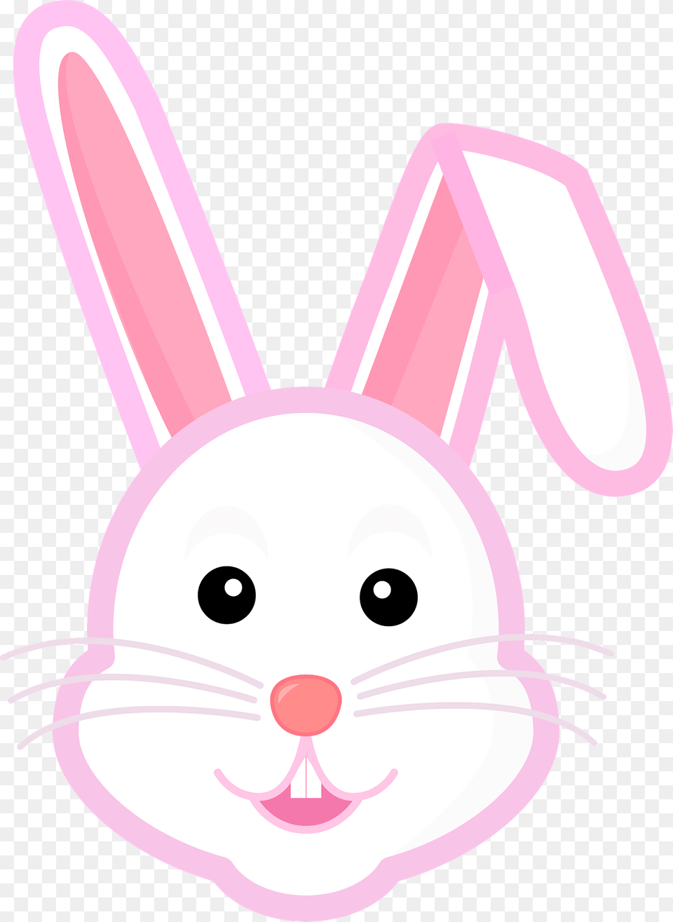 Pink Bunny Face Clipart, Animal, Mammal, Rabbit, Nature Png