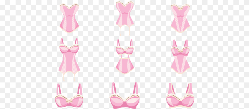 Pink Bustier Icons Vector Monokini, Clothing, Lingerie, Underwear, Bra Png Image