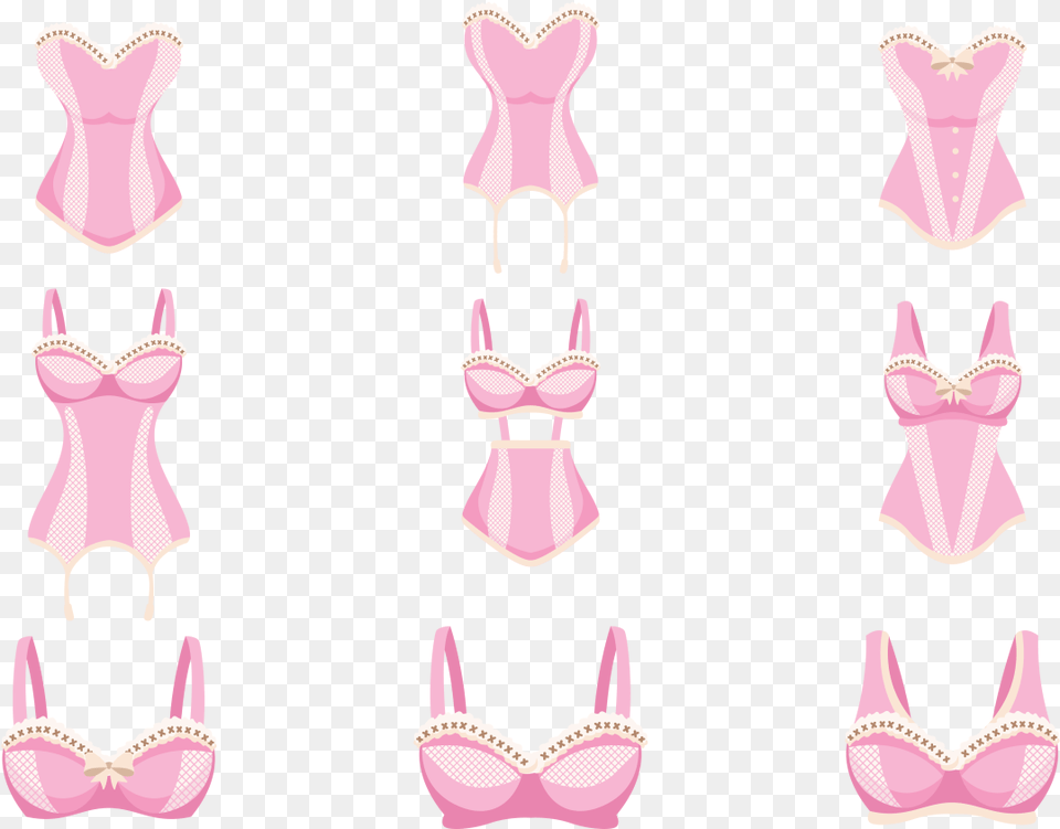 Pink Bustier Icons Vector Vetores Lingerie Fundo Transparente, Clothing, Underwear, Bra, Corset Free Png