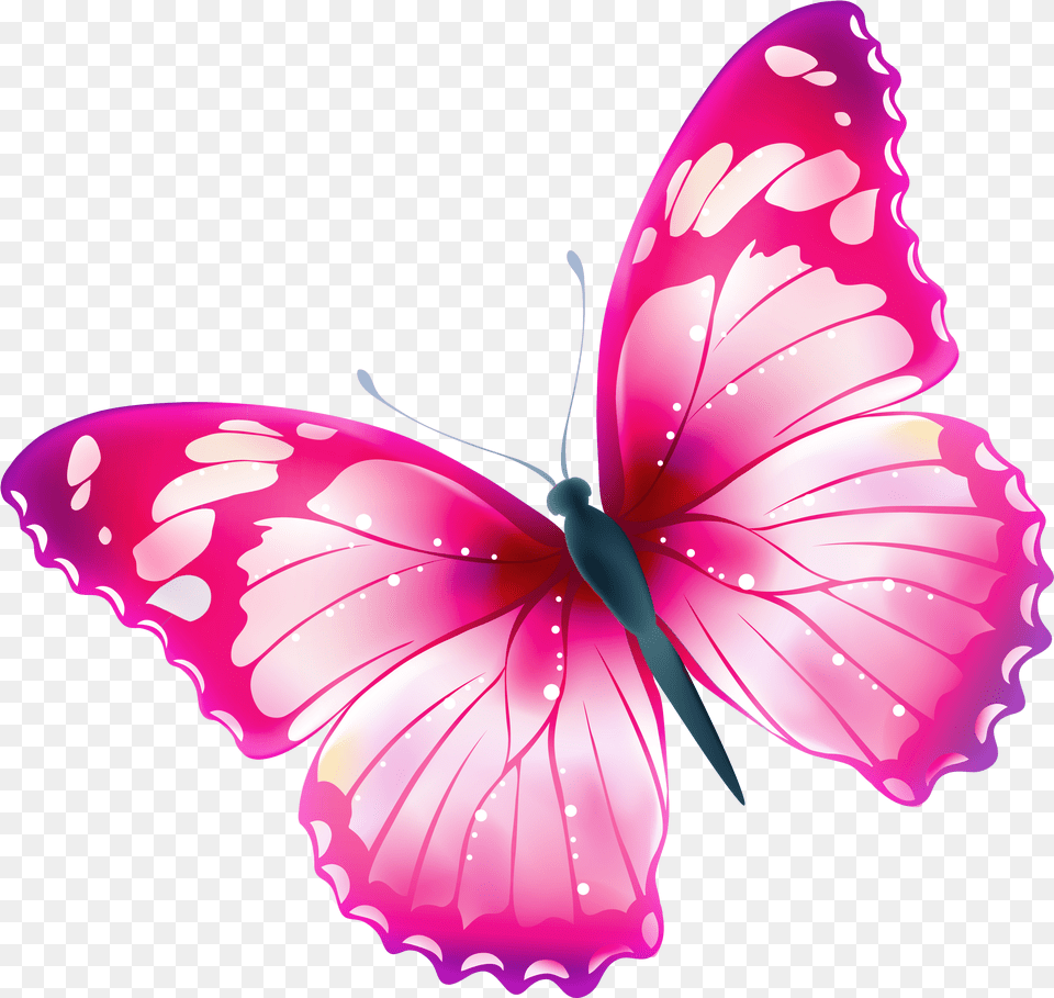 Pink Butterflies Clipart Transparent Butterfly Clip Art, Flower, Petal, Plant, Animal Png