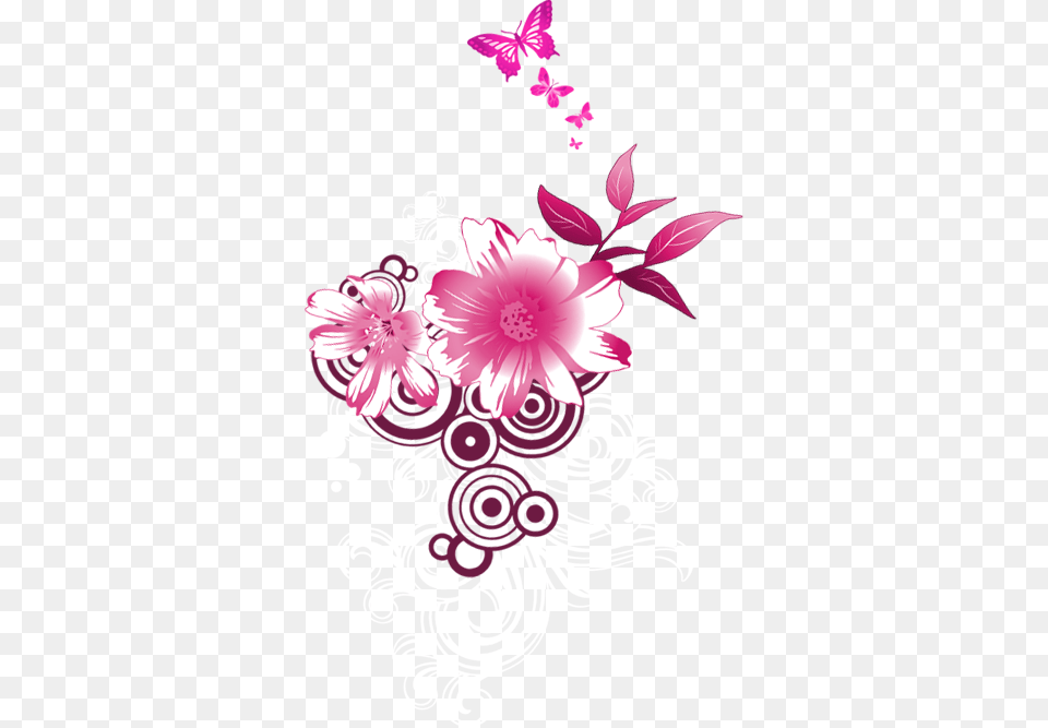 Pink Butterflies Freeshipping Pink Butterfliespink Pink Flowers Butterfly, Art, Floral Design, Graphics, Pattern Free Transparent Png