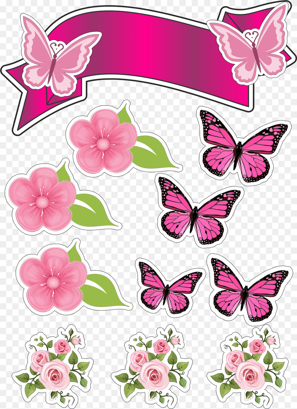 Pink Butterfly, Art, Graphics, Pattern, Flower Free Transparent Png