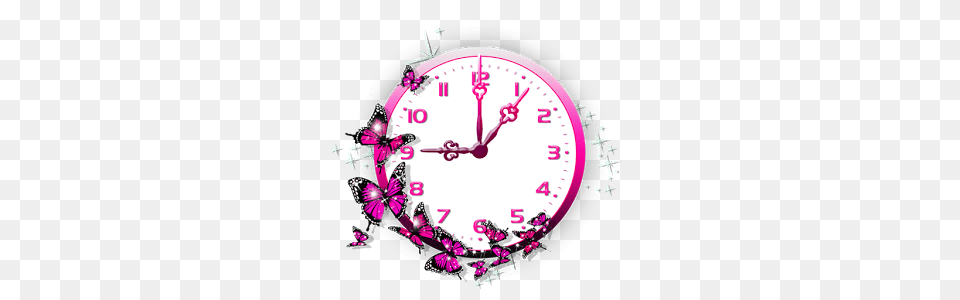 Pink Butterfly Clock Live Wallpaper Latest Version Apk, Analog Clock, Chandelier, Lamp Free Transparent Png