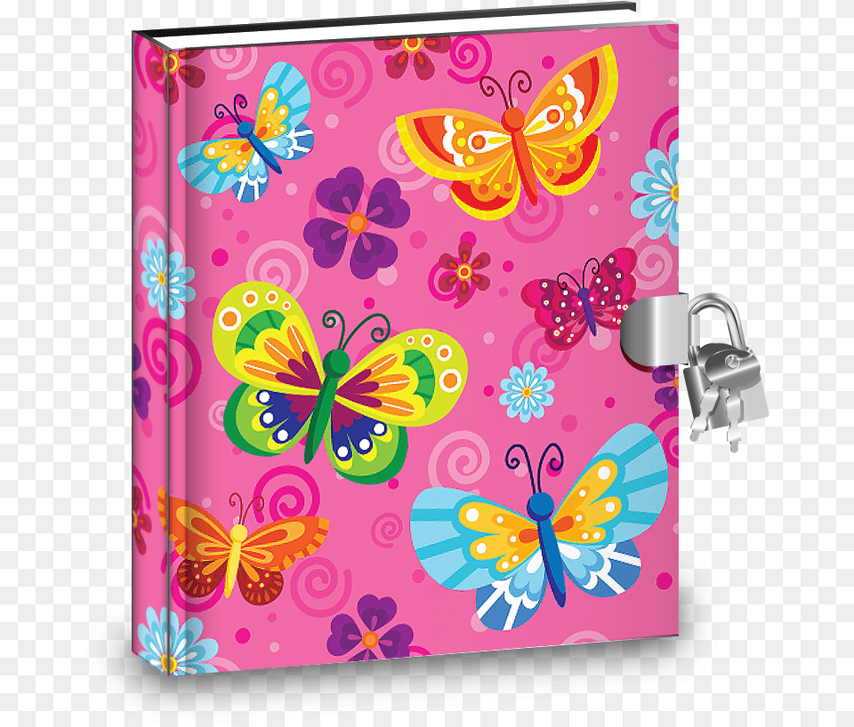 Pink Butterfly Kids Diary With Lock Pink Kids Diary Free Png Download