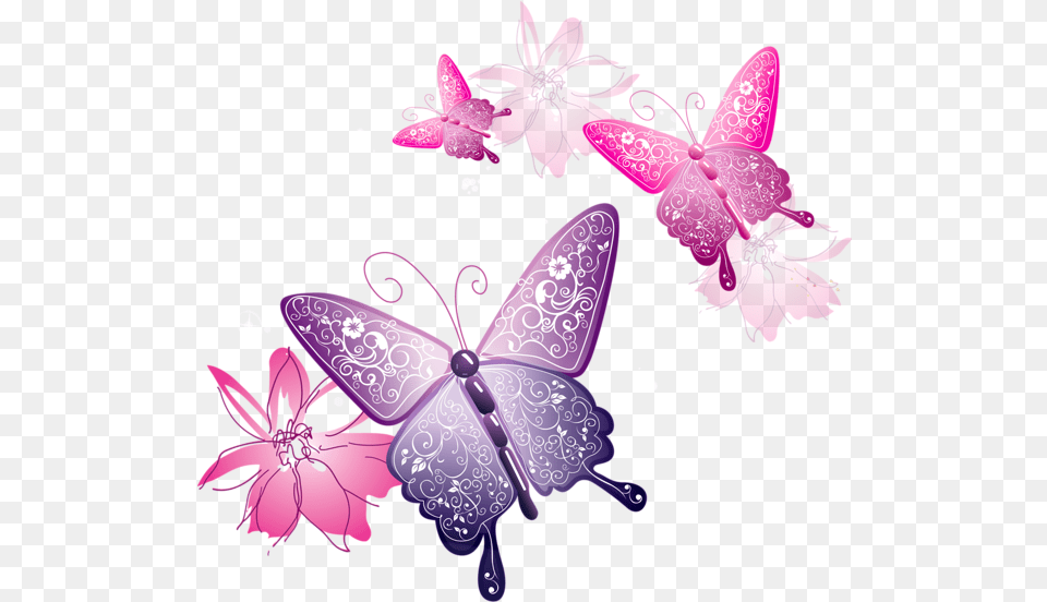 Pink Butterfly Pink And Purple Butterflies, Art, Floral Design, Graphics, Pattern Free Transparent Png