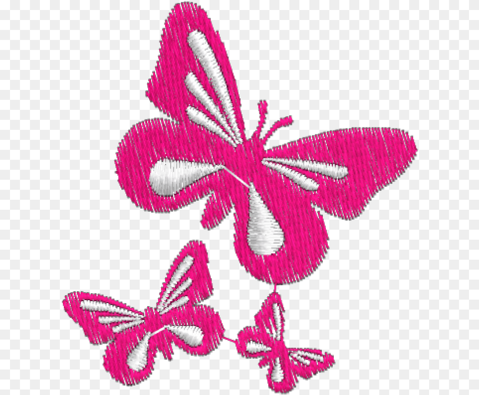Pink Butterfly Vinyl Stickers Decalscarwindowvan Borboleta Bordado, Applique, Embroidery, Pattern, Purple Free Png Download