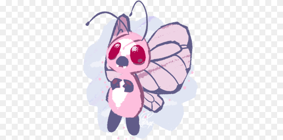 Pink Butterfree Tumblr Cartoon, Art, Baby, Person Free Png Download