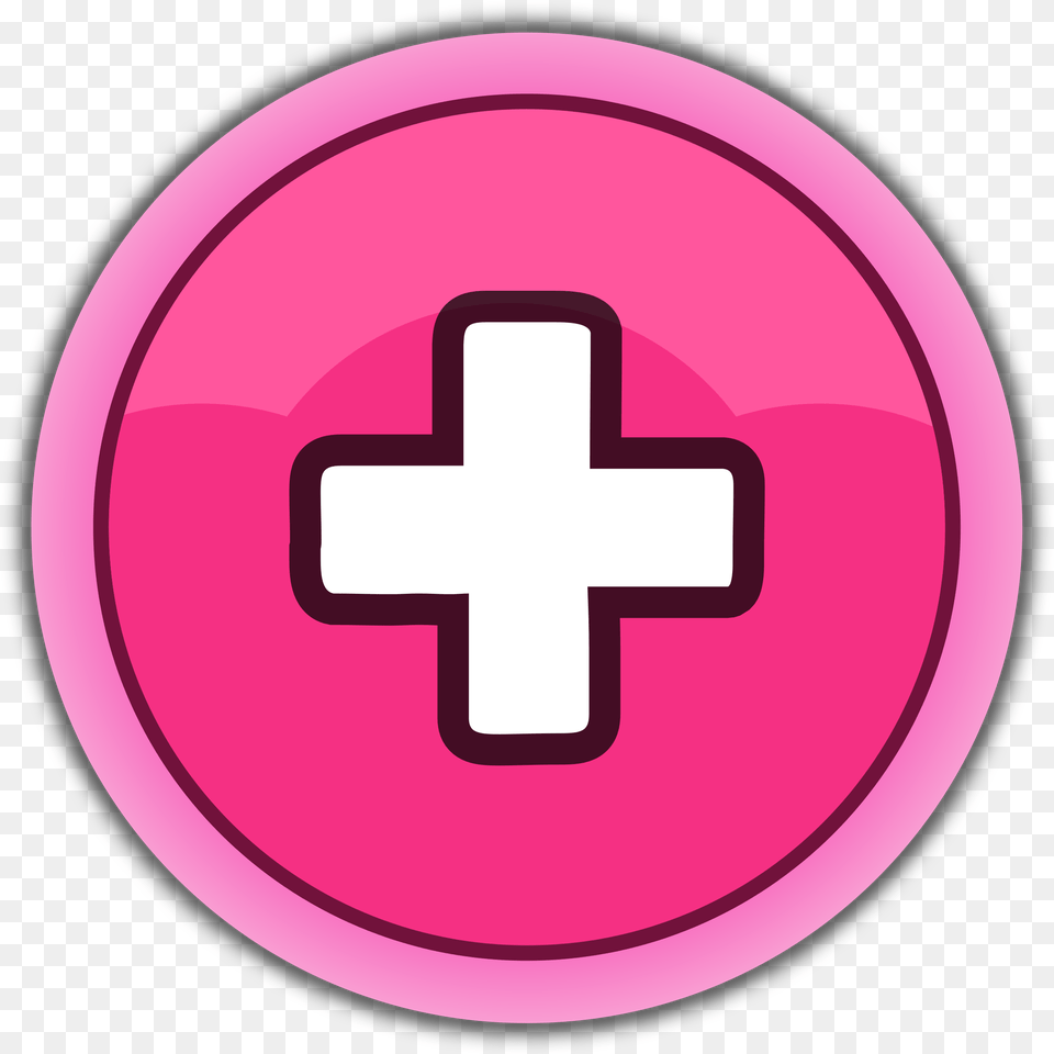 Pink Button Plus Clip Arts First Aid Kit Vector, Logo, Symbol, First Aid, Red Cross Png