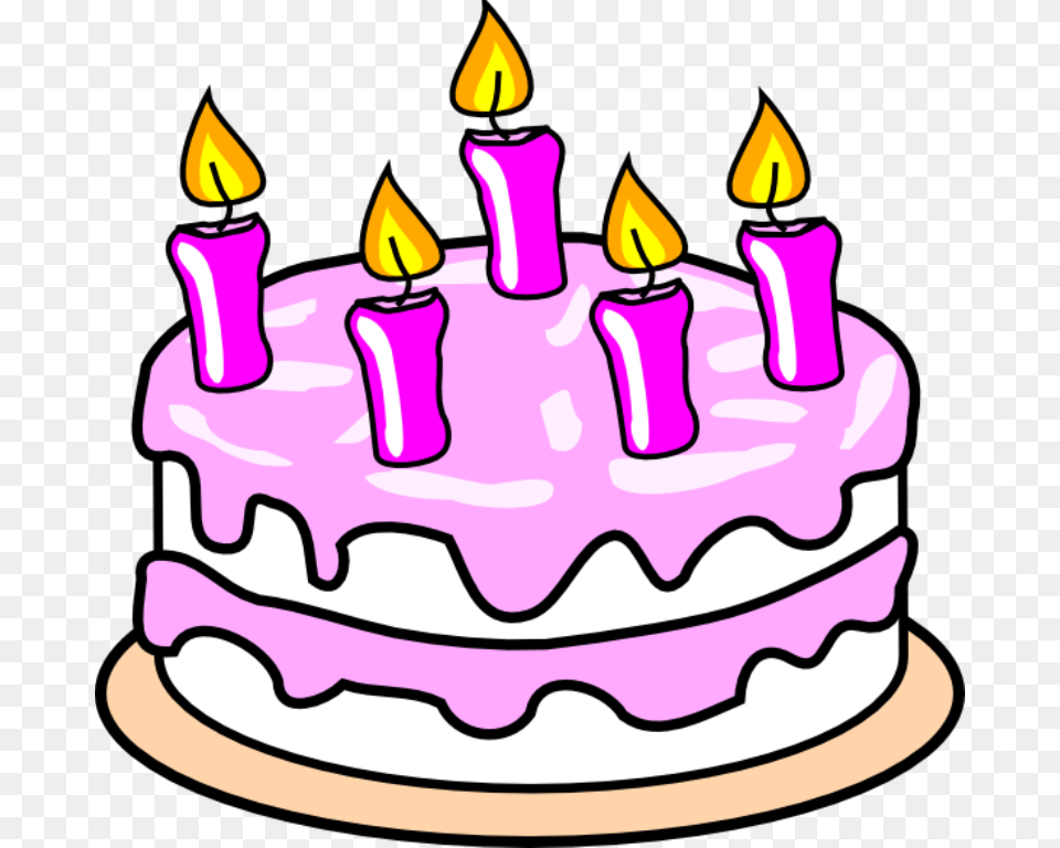 Pink Cake Clipart, Birthday Cake, Cream, Dessert, Food Free Png