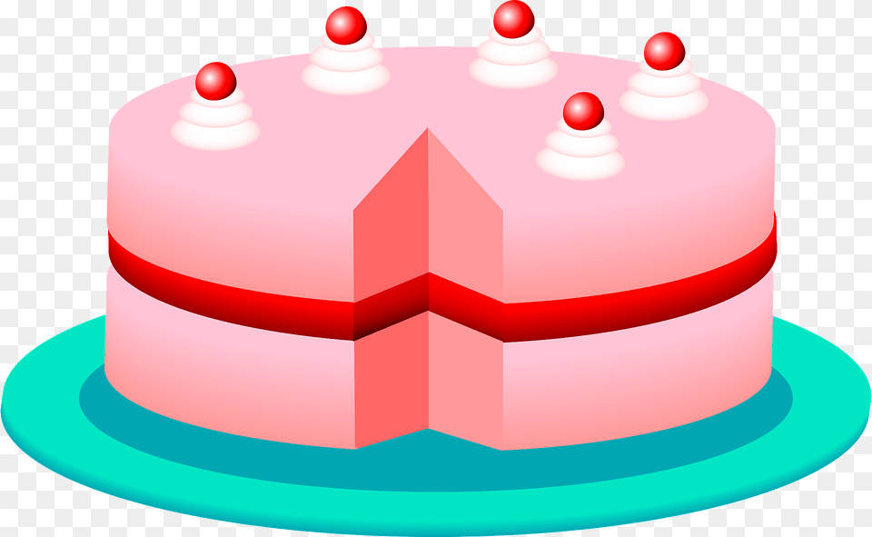 Pink Cake Clipart, Birthday Cake, Cream, Dessert, Food Png Image