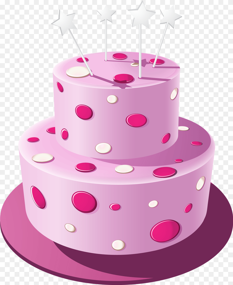 Pink Cake Clipart Image Birthday Cake For Girls, Birthday Cake, Cream, Dessert, Food Free Png