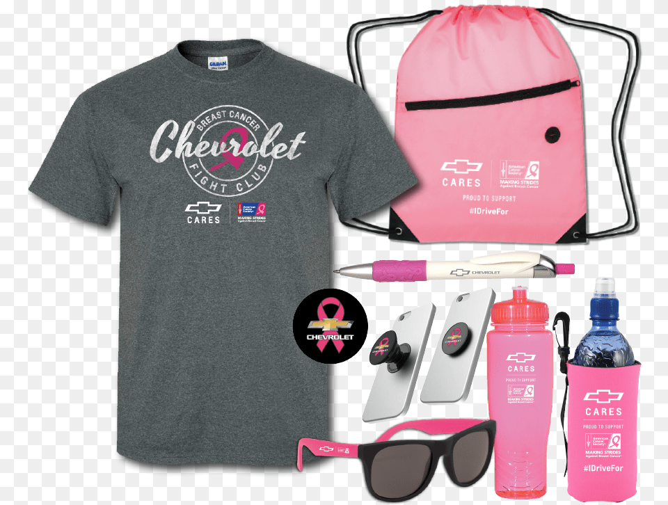 Pink Cancer Ribbon, Clothing, T-shirt, Bag, Bottle Png Image