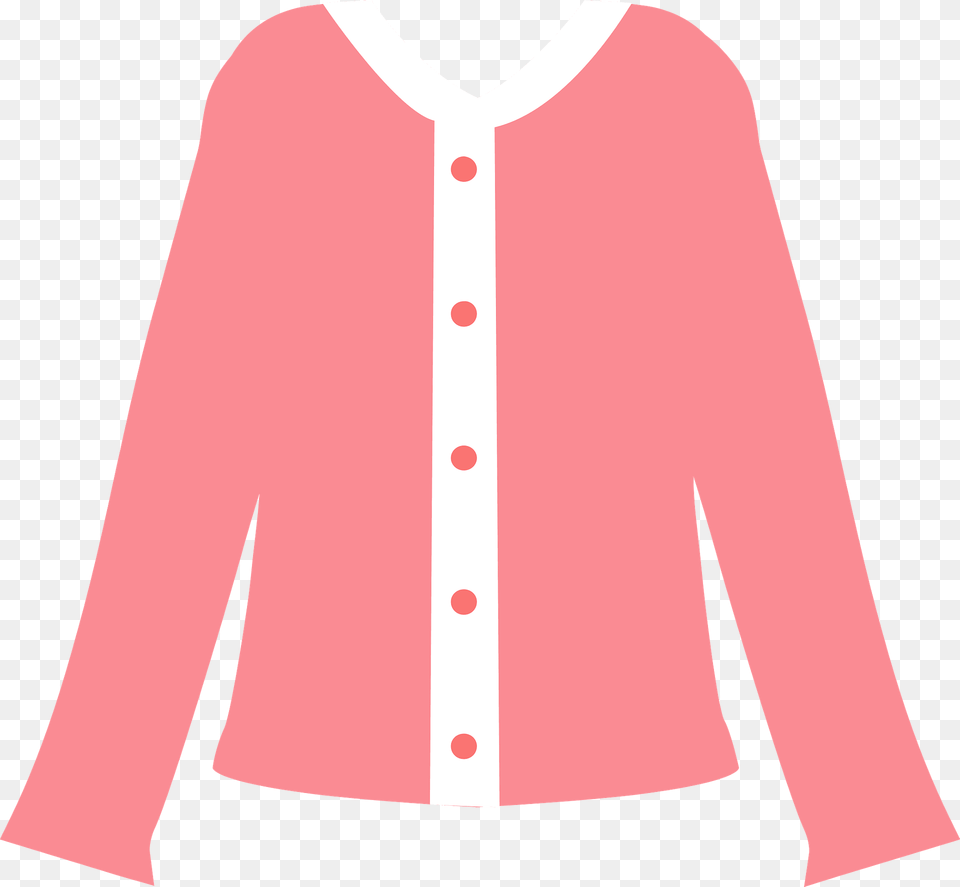 Pink Cardigan Sweater Clipart, Clothing, Knitwear, Blouse, Shirt Png