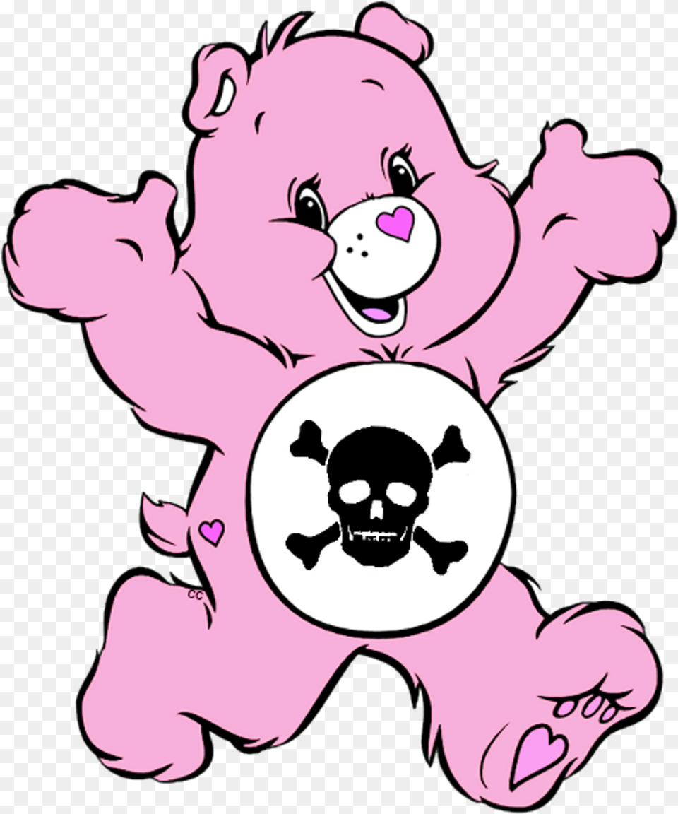 Pink Carebear Gore Aesthetic Freetoedit Clipart Cartoon Care Bear Yellow, Baby, Person, Animal, Mammal Free Transparent Png
