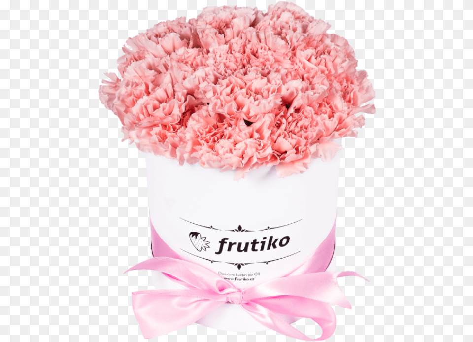 Pink Carnations White Oval Box Bouquet, Birthday Cake, Cake, Carnation, Cream Png Image