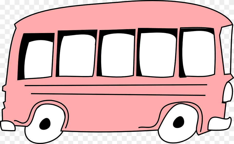 Pink Cartoon Fast Car Pink Bus Clip Art, Transportation, Vehicle, Minibus, Van Free Transparent Png