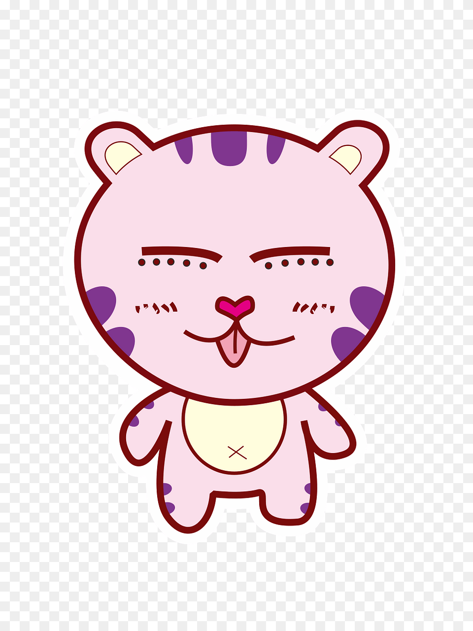 Pink Cartoon Tiger Clipart, Sticker, Baby, Person, Face Free Png Download